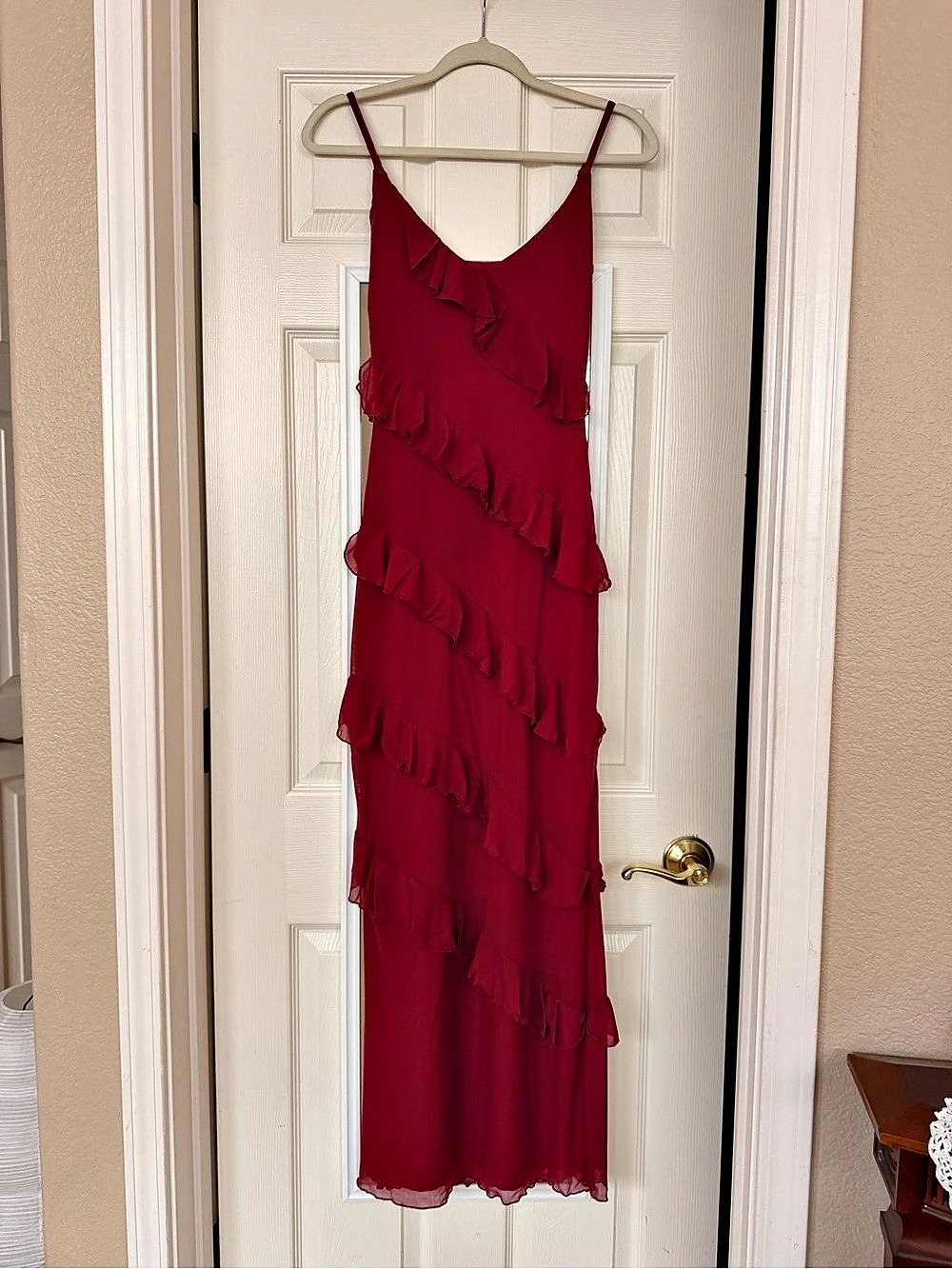 Red Ruffle Maxi Dress